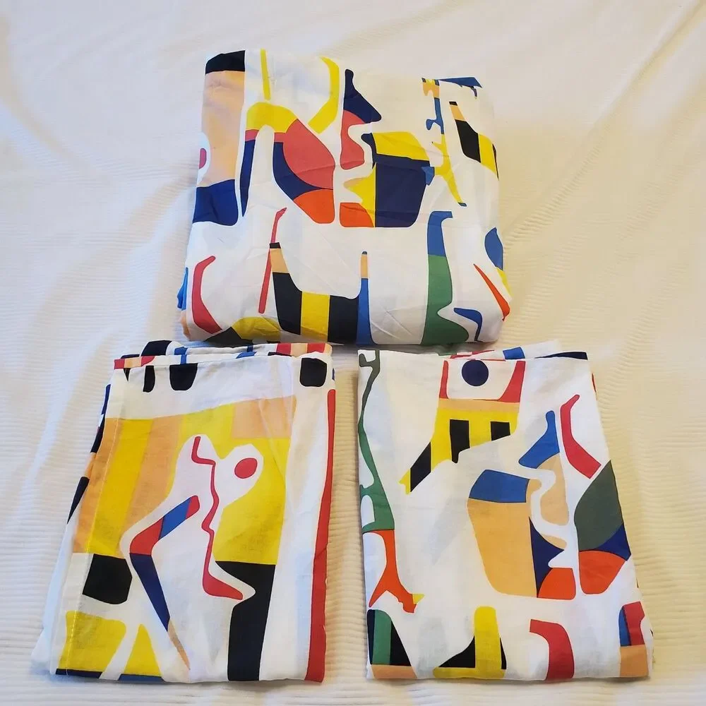 Vtg 1999 IKEA The Overallt Collection Duvet 2 Pillowcases African Print Queen